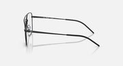 Ray-Ban sunglasses with dark frame and slim curved metal temples