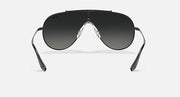 Aviator-style sunglasses with black frames and dark smoke lenses, front view
