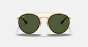 Ray-Ban double-bridge sunglasses, round dark lenses with gold metal frame
