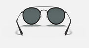 Ray-Ban double-bridge sunglasses with round dark lenses and black arms