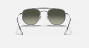 Gunmetal hexagonal sunglasses with dark green lenses, front view with full metal frame