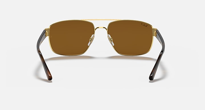 Ray-Ban RB3663 sunglasses with brown tortoiseshell arms and brown lenses, front view
