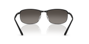 Ray-Ban RB3671CH sunglasses front view, dark gray lenses, black wrap frame