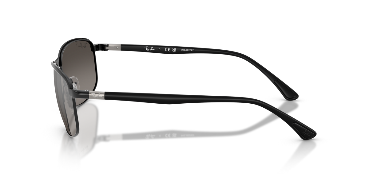 Ray-Ban RB3671CH sunglasses side view, black frame with dark lenses and temple arms