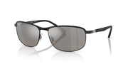 Ray-Ban RB3671CH sunglasses with dark gray mirrored lenses, black frame, polarized