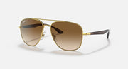 RB3683 aviator sunglasses with gold frame and brown gradient lenses