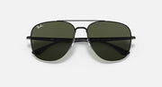 RB3683 aviator sunglasses with black frame and dark olive lenses