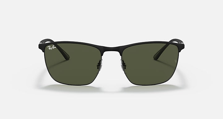 Ray-Ban RB3686 sunglasses, dark green lenses, matte black frame