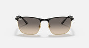 Ray-Ban RB3686 sunglasses, gradient brown lenses, gold-tone frame