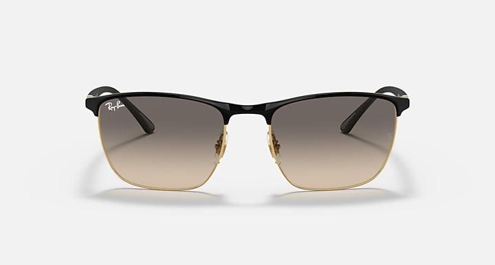 Ray-Ban RB3686 sunglasses, gradient brown lenses, gold-tone frame