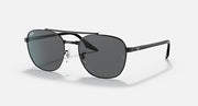 Ray-Ban RB3688 round sunglasses with dark gray lenses and black metal frame