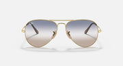Ray-Ban aviator metal sunglasses with gold frame and tinted gradient lenses