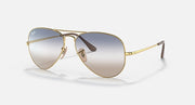 Ray-Ban aviator metal sunglasses with gold frame and gradient brown lenses