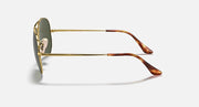 Ray-Ban Aviator Metal II sunglasses, side view, gold frame with brown-tinted lenses