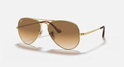 Ray-Ban aviator metal sunglasses with brown lenses and gold metal frame