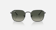 Black square sunglasses with dark green lenses, front view