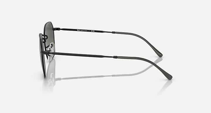 Black sunglasses side profile with dark lenses and slim metal arms