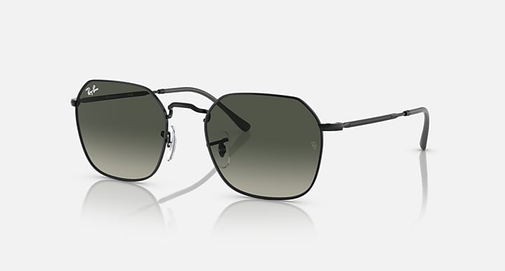 Black sunglasses with dark green lenses and metal temples
