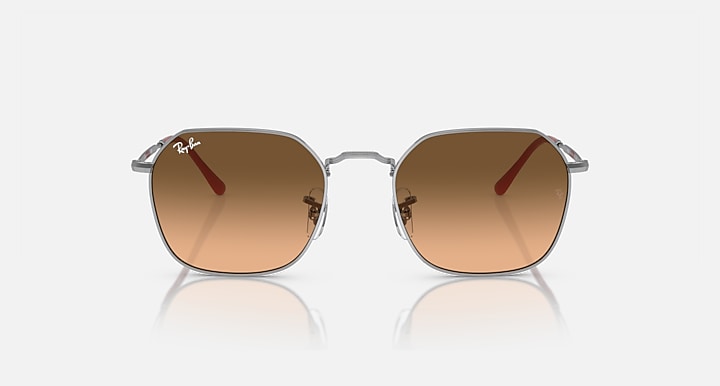 Ray-Ban Jim sunglasses, front view: silver frame with brown gradient lenses