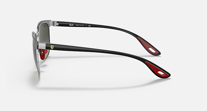 Ray-Ban RB3698M sunglasses side view with black frame and red accent temple tips