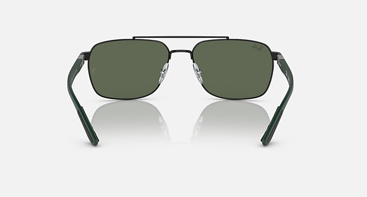 RB3701 Liteforce sunglasses front view with dark green lenses and dark green frame arms