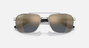 RB3701 Liteforce sunglasses front view with brown mirrored lenses and silver frame