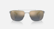 RB3701 Liteforce sunglasses front view with bronze mirrored lenses and silver frame