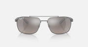 Ray-Ban Liteforce RB3701 sunglasses, silver frame, dark brown gradient lenses