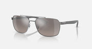 Ray-Ban Liteforce RB3701 sunglasses, silver frame, brown gradient lenses