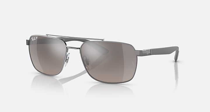 Ray-Ban Liteforce RB3701 sunglasses, silver frame, brown gradient lenses