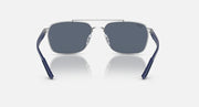 Liteforce sunglasses, blue frame, navy-tinted lenses, front view