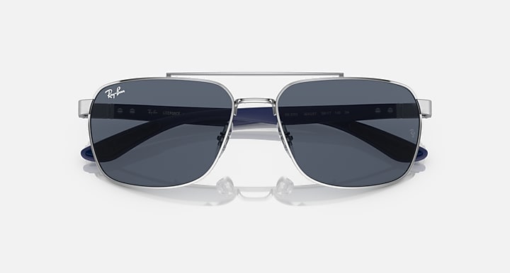 Liteforce sunglasses, blue frame, black tinted lenses with mirrored finish