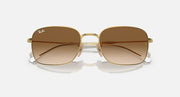 RB3706 sunglasses top view, gold frame with brown mirrored lenses
