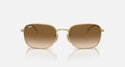 RB3706 sunglasses, gold frame with warm brown tinted lenses, front view