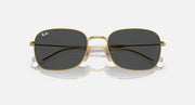 Ray-Ban RB3706 sunglasses, gold metal frames with dark oval lenses