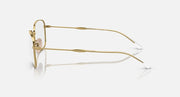 Ray-Ban RB3706 sunglasses, gold thin metal frame with clear lenses, side profile