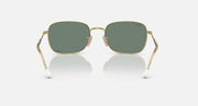 RB3706 sunglasses, gold frame with dark green lenses, front view