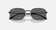 Ray-Ban RB3706 sunglasses with dark lenses and black frame, front view with open bridge