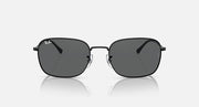Ray-Ban RB3706 sunglasses with dark gray lenses and black frame, straight front view