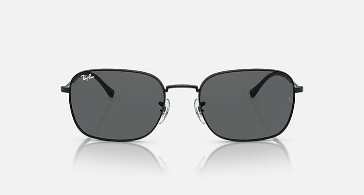 Ray-Ban RB3706 sunglasses with dark gray lenses and black frame, straight front view