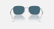 Ray-Ban RB3706 sunglasses with blue lenses and silver frame, front view