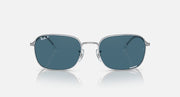 Ray-Ban RB3706 sunglasses with blue lenses and silver frame, straight front view