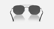 RB3707 sunglasses with black frame and dark grey oval lenses