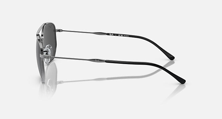 RB3707 sunglasses with gunmetal frame and black temple arms