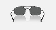 Ray-Ban sunglasses front view with dark oval lenses and black frame
