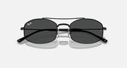 Ray-Ban sunglasses with dark oval lenses and black frame, centered front