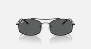 Ray-Ban sunglasses with dark oval lenses and black frame front view