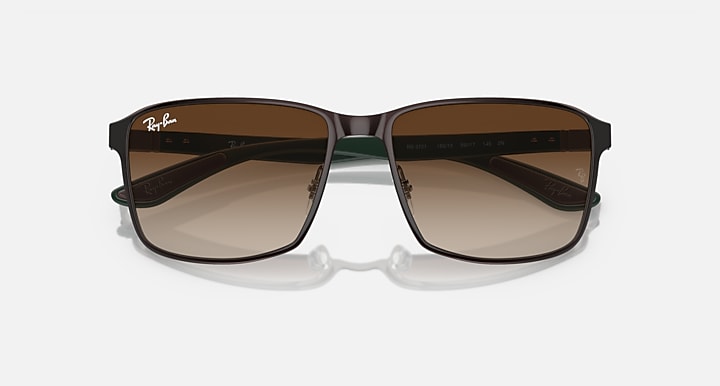 Ray-Ban square sunglasses with brown lenses and dark front frame