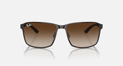 Ray-Ban square sunglasses with brown gradient lenses and black front frame