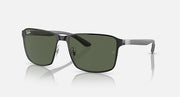 Ray-Ban square sunglasses with dark green lenses and dark green frame